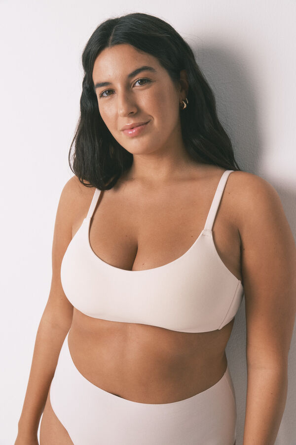 Women'secret Sujetador tipo top algod&oacute;n rosa rosa