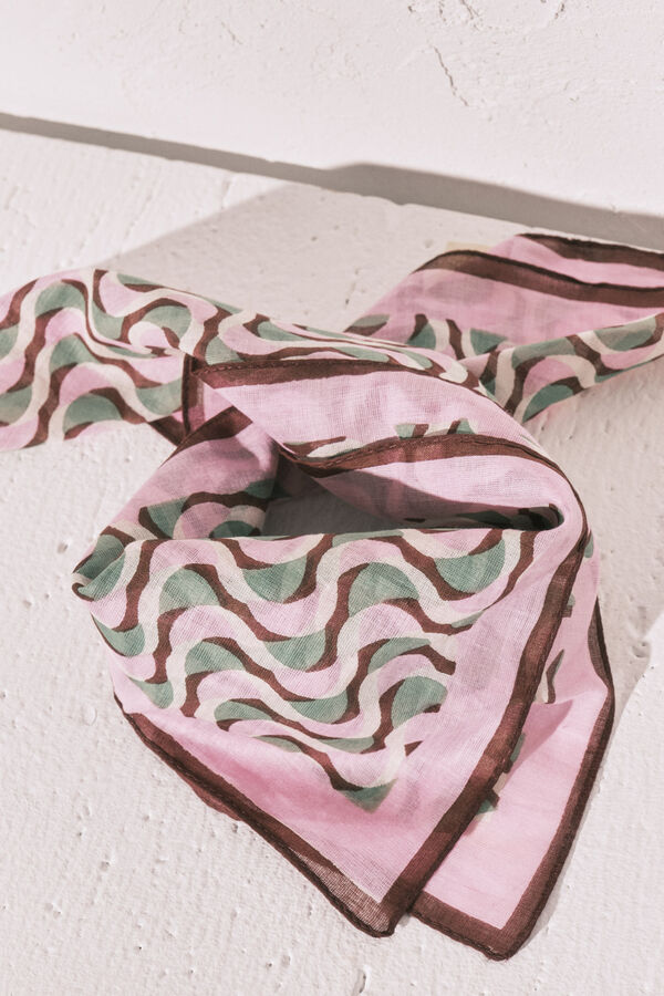 Women'secret Len&ccedil;o estampado geom&eacute;trico em algod&atilde;o estampado