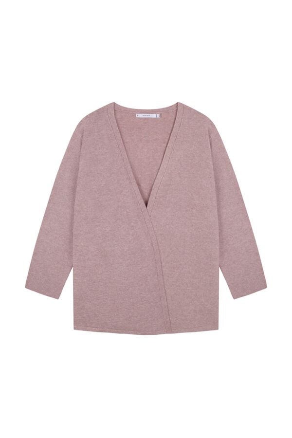 Women'secret Robe curta casaco de malha rosa rosa