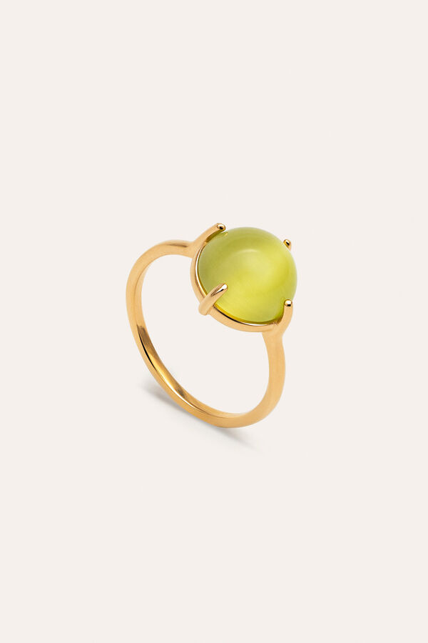 Singularu Celebrate Green Gold Plated Ring estampado