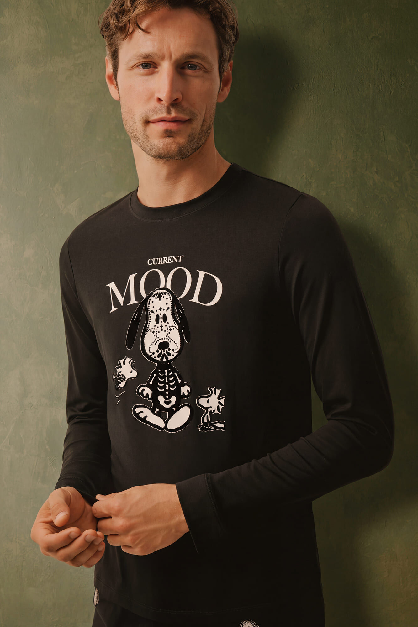Women'secret Pijama largo algod&oacute;n Snoopy Halloween