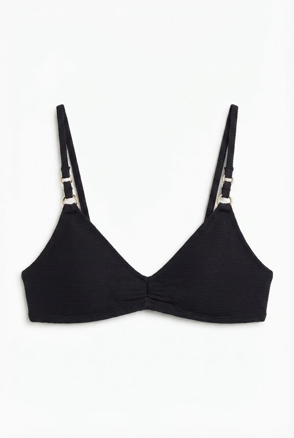 Women'secret Black ribbed push-up bikini top black