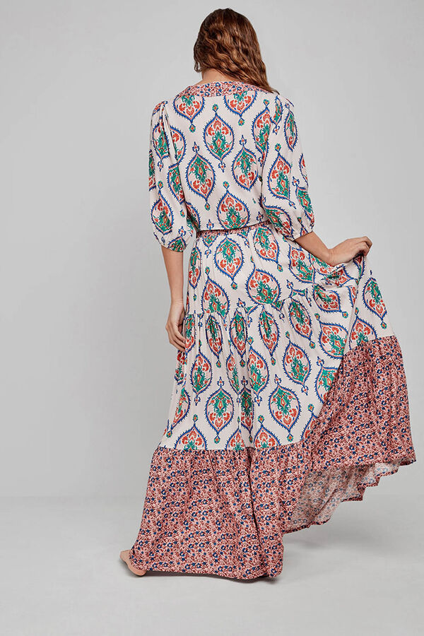 Gisela Saia comprida estampada branco