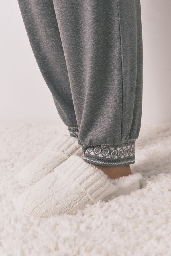 Women'secret Pijama comprido de malha malha Mickey cinzento