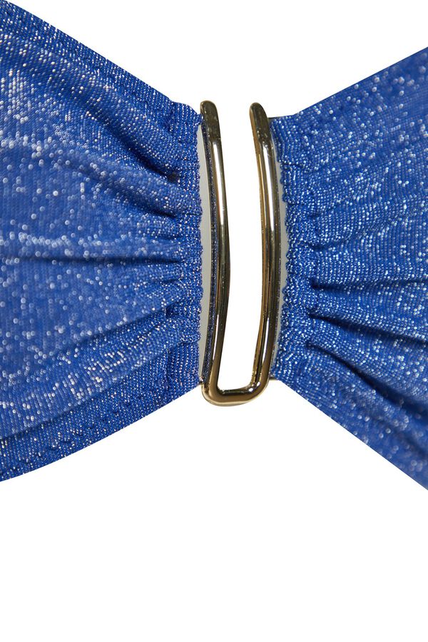 Trendyol Conjunto de biqu&iacute;ni bandeau de alto brilho azul