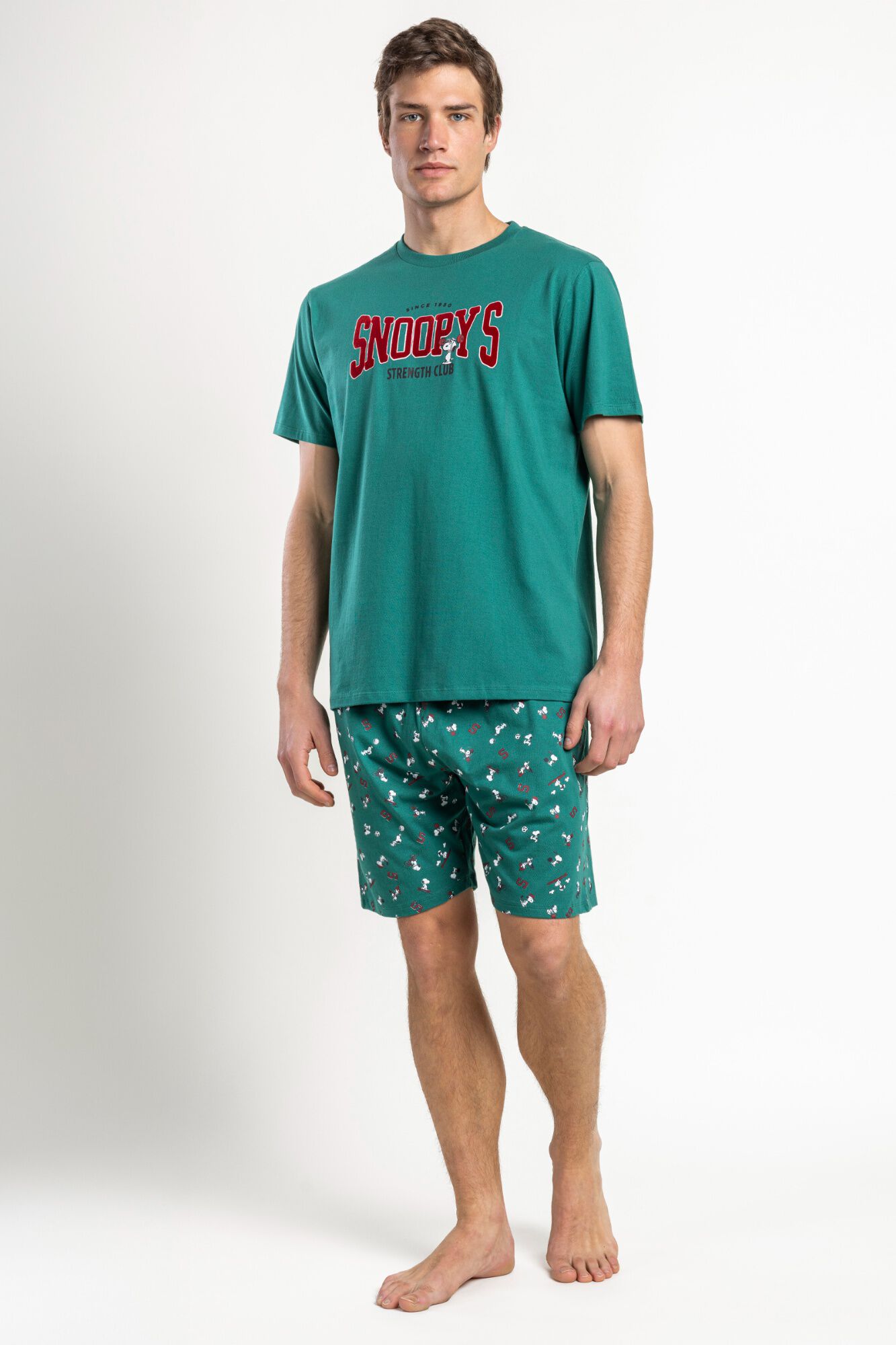 Admas Pijama curto Snoopy bordado