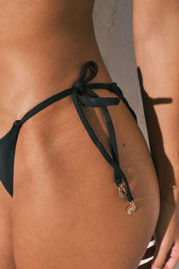 Women'secret Cuecas de biqu&iacute;ni cl&aacute;ssicas com tiras pretas preto