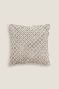Womensecret Geometric embroidered cushion cover grey