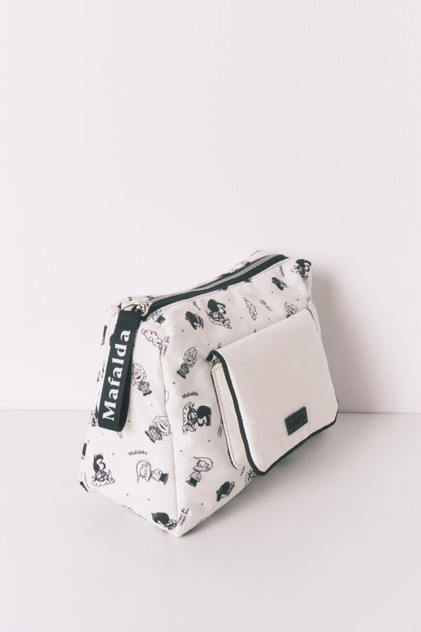 Women'secret N&eacute;cessaire grande em nylon branco Mafalda bege