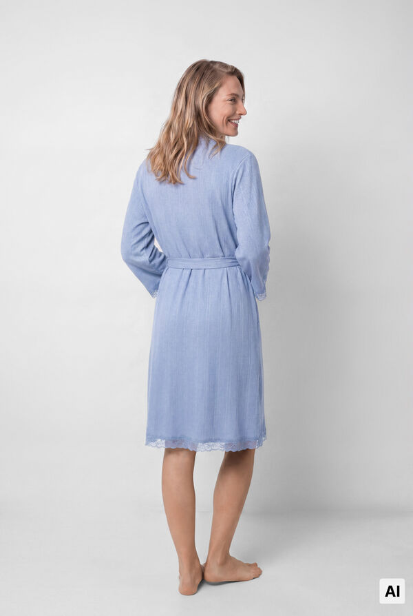 Women'secret Robe midi com cinto azul azul