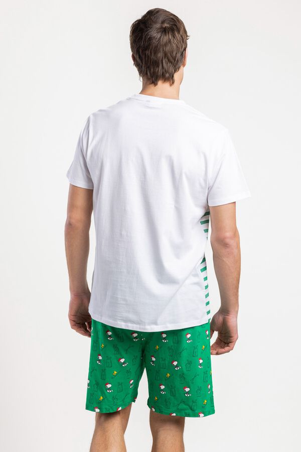 Admas Pijama curto de golfe Snoopy &agrave;s riscas verde