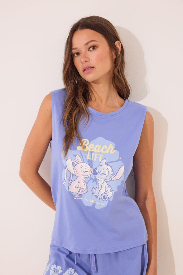 Women'secret Pijama curto azul Lilo & Stitch  azul