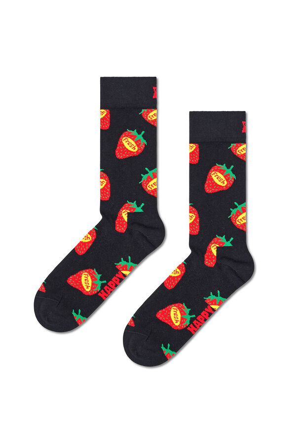 Happy Socks Strawberry Fresh Unisex Socks black