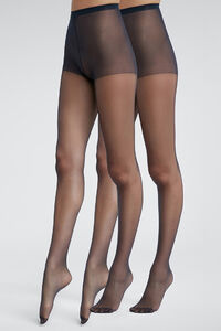 Dim Pacote de 2 meias-cal&ccedil;as opacas de cetim 15 Deniers