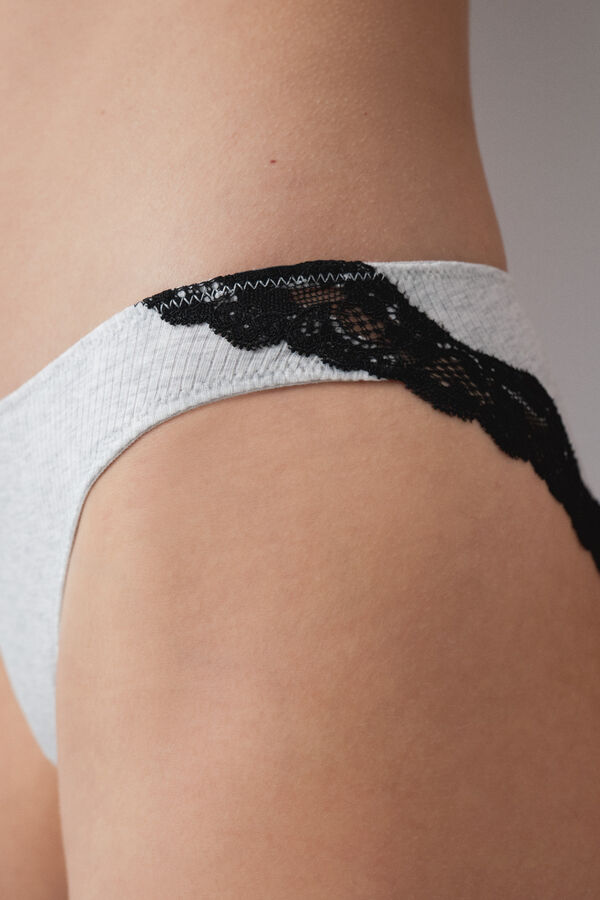 Women'secret Braga cl&aacute;sica algod&oacute;n canal&eacute; gris gris