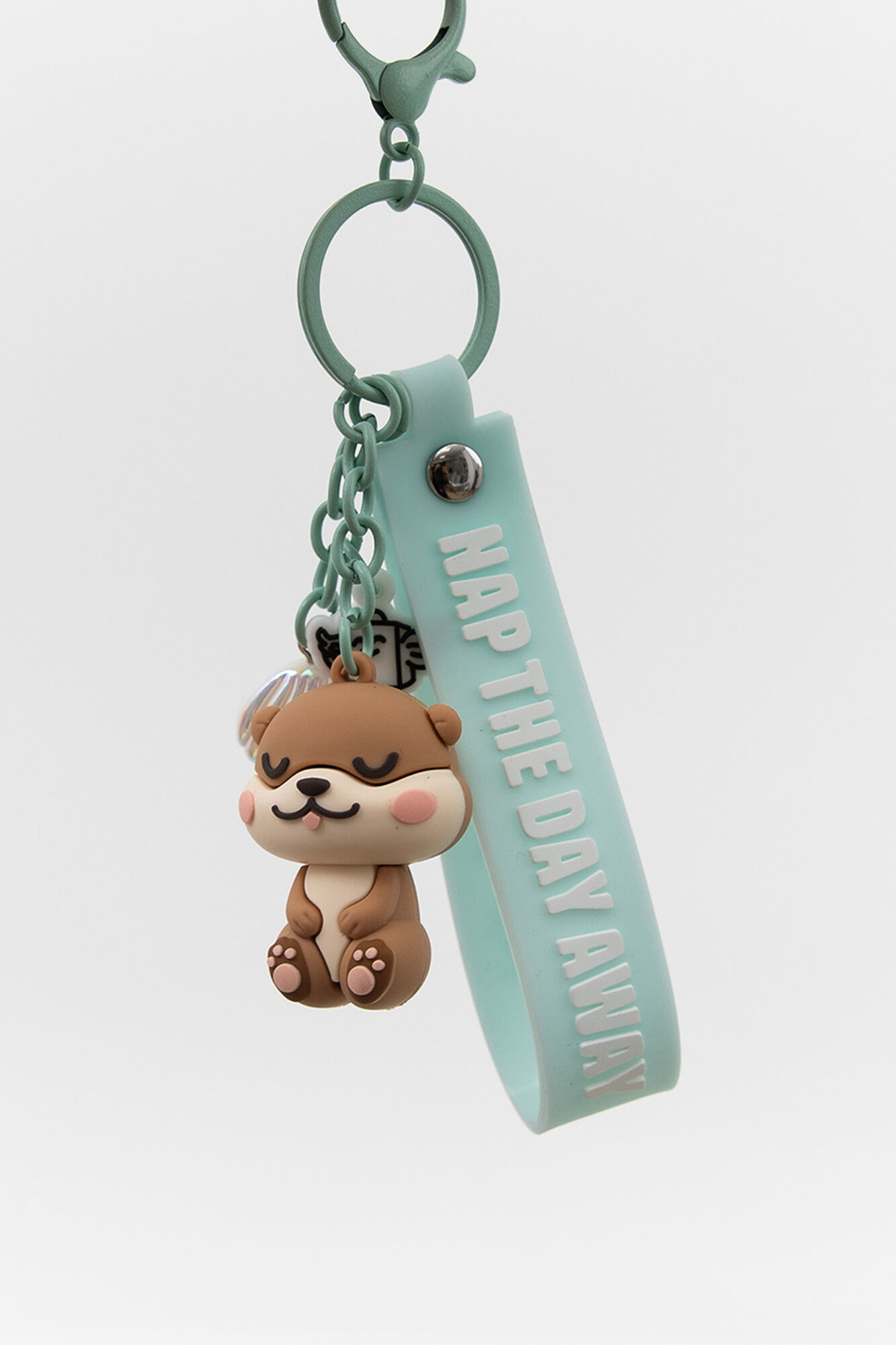 Mr. Wonderful Porta-chaves com charms de lontra pregui&ccedil;osa