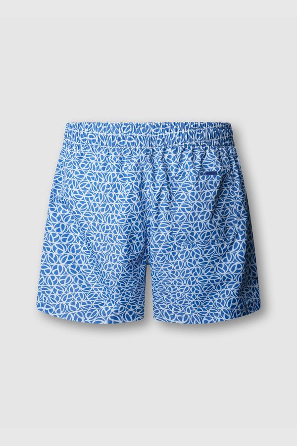 Pepe Jeans Fato de banho regular com cord&atilde;o estampado geom&eacute;trico azul