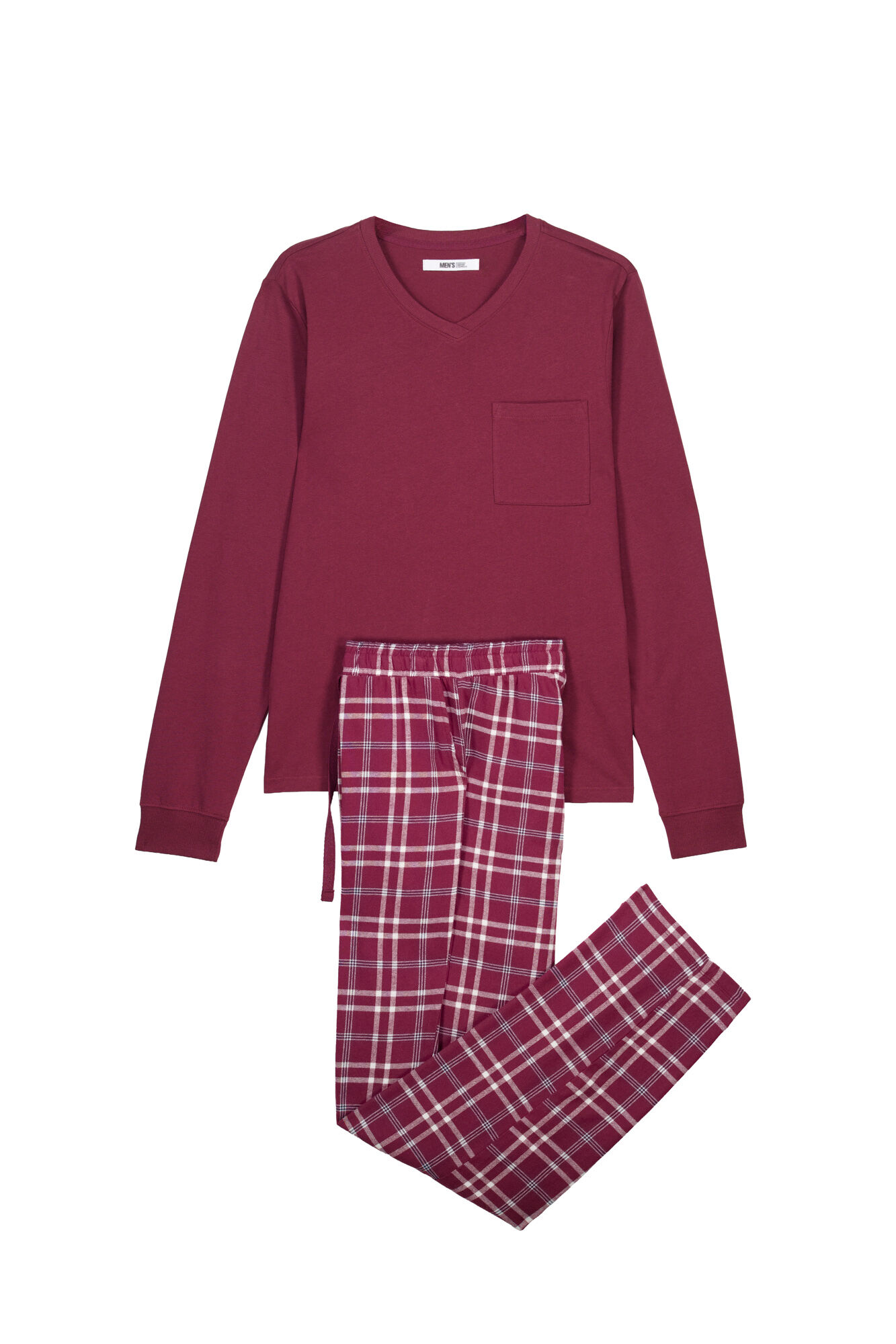 Women'secret Pijama comprido em algod&atilde;o gren&aacute; xadrez