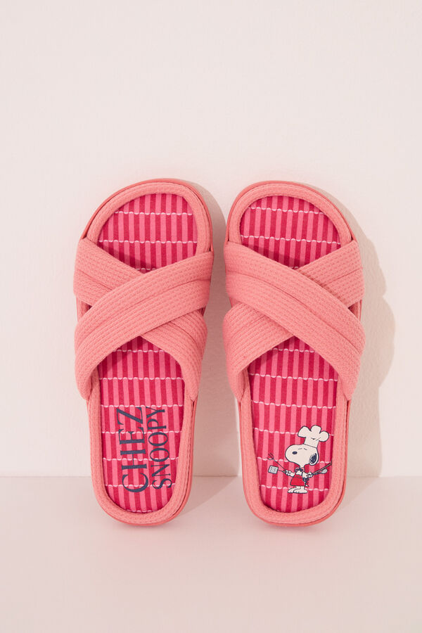 Women'secret Chinelos de quarto acolchoados rosa do Snoopy rosa