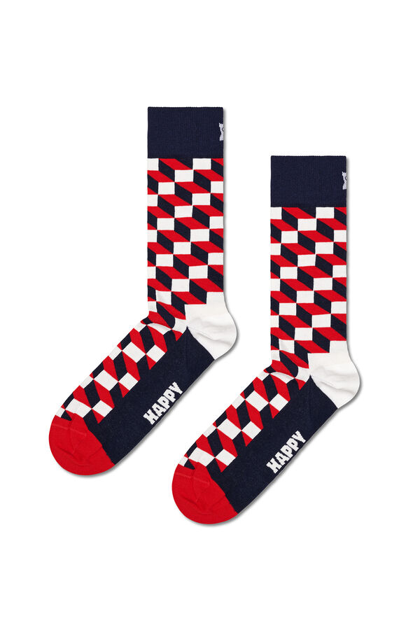 Happy Socks Meia com efeito óptico vermelho