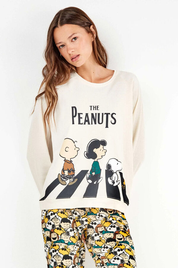Gisela Conjunto pijama de punto interlock Peanuts beige
