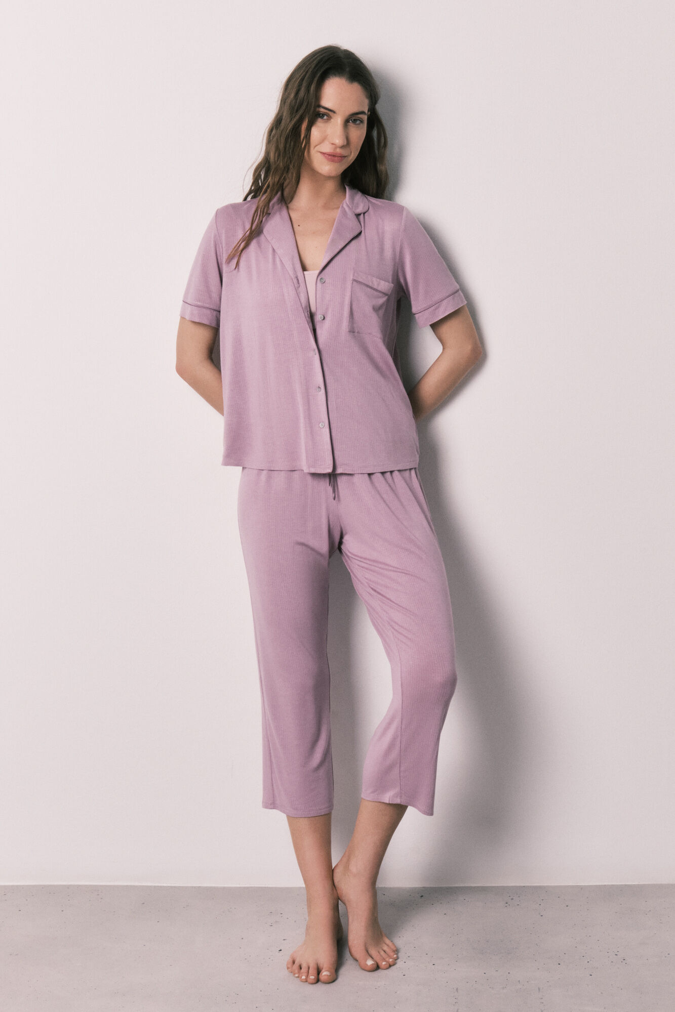 Women'secret Pijama camiseiro Capri soft touch rosa