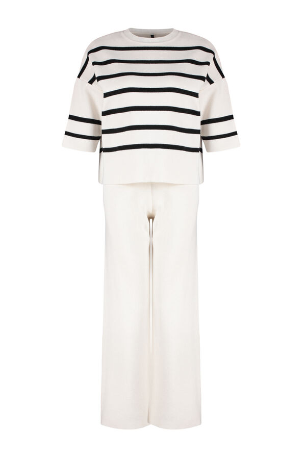 Trendyol Malha básico de malha cru com riscas bege