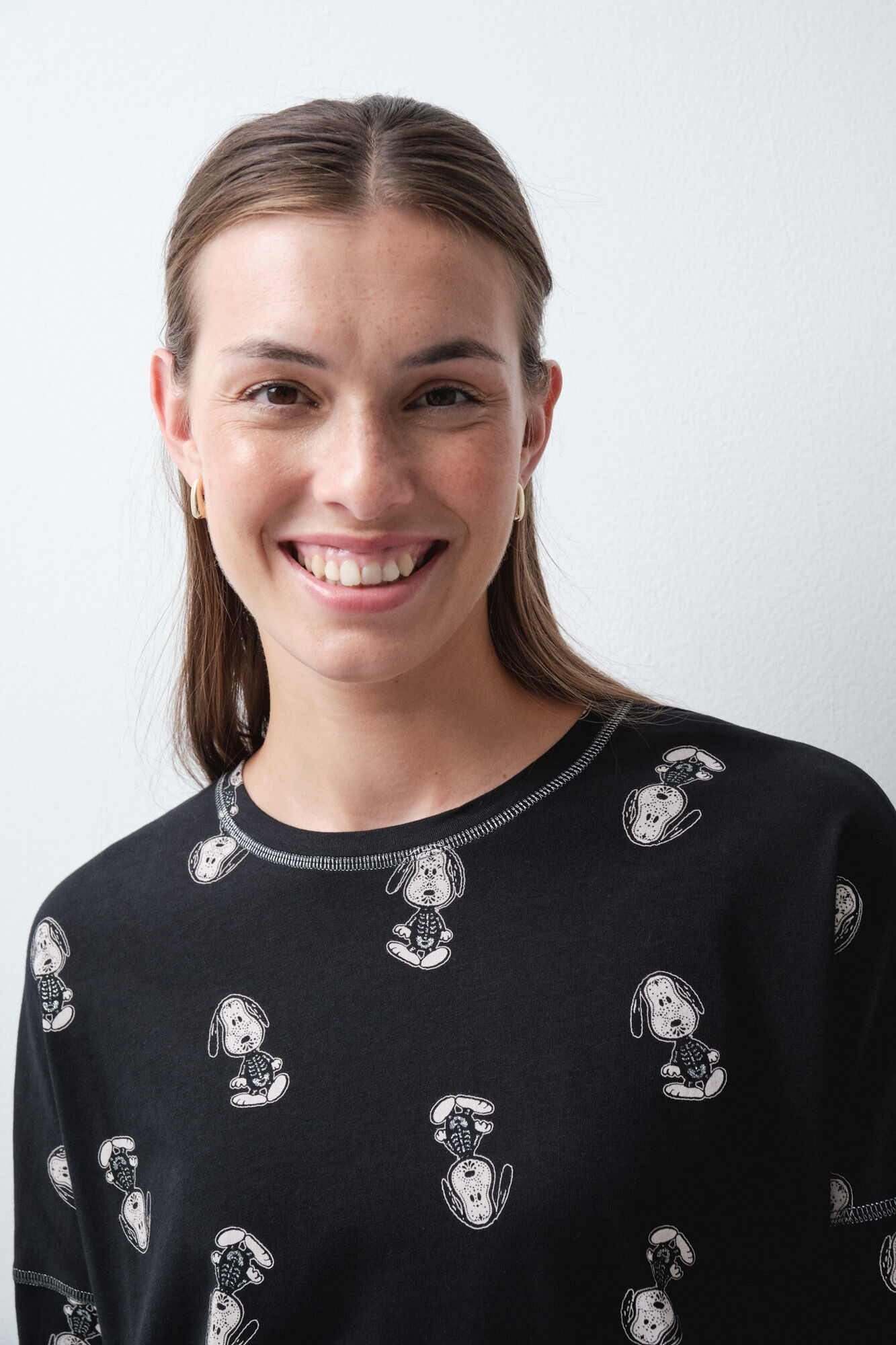 Women'secret Pijama largo algod&oacute;n Snoopy Halloween