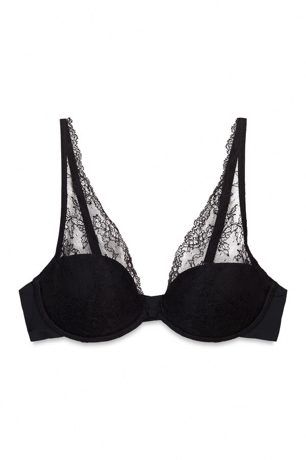 Women'secret Sujetador halter encaje negro INTUITIVE negro