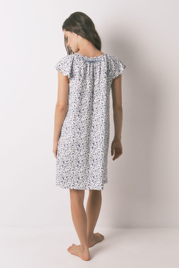 Women'secret Camisón corto flores kaki oscuro kaki