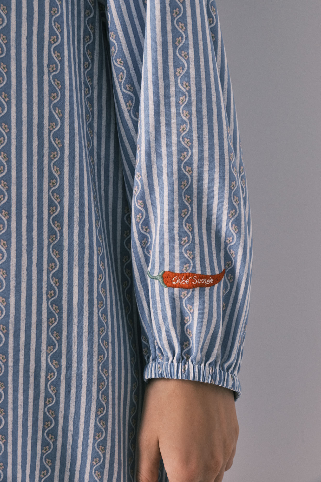 Women'secret Camisola curta em viscose estampado riscas azul