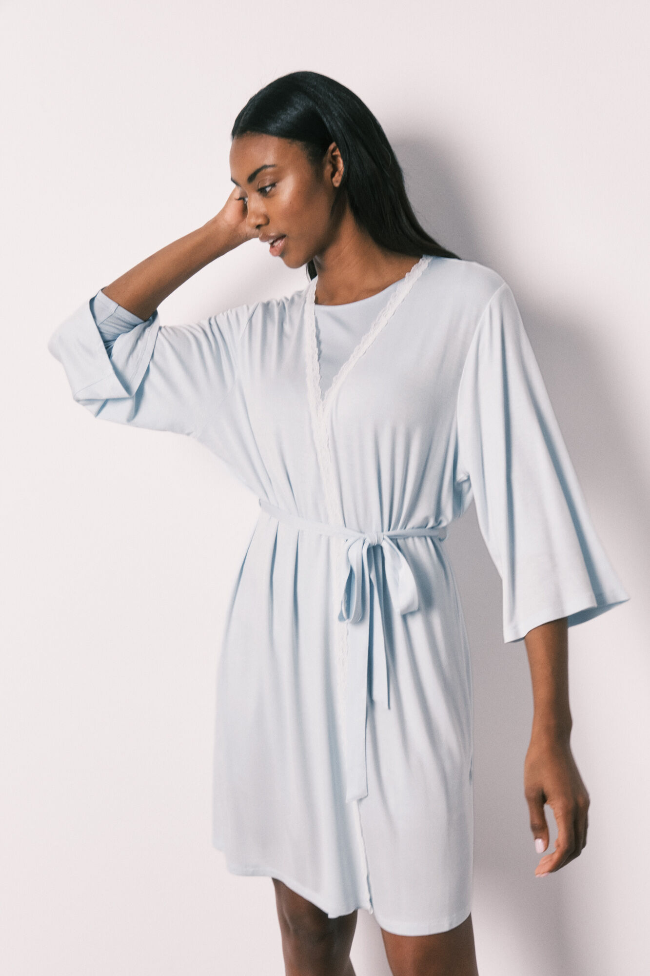 Women'secret Robe midi soft touch em viscose azul