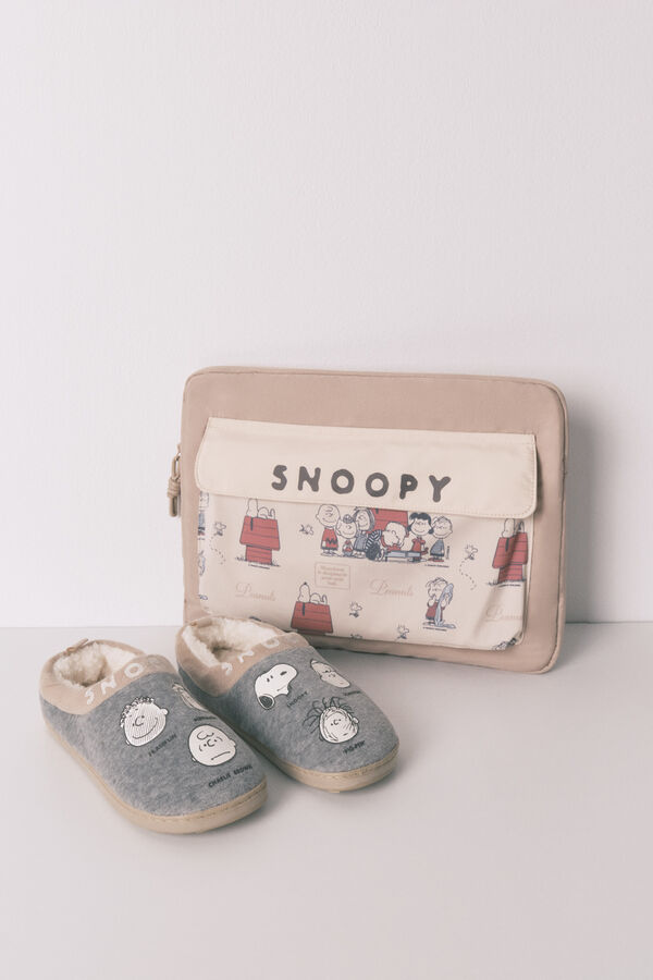 Women'secret Funda ordenador nylon beige Snoopy nude