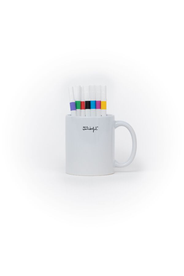 Mr. Wonderful Conjunto de caneca para colorir + canetas de feltro Pap&aacute; urso - S&oacute; para artistas a s&eacute;rio estampado