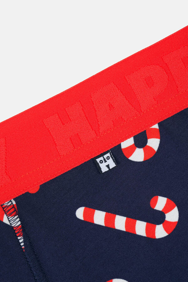 Happy Socks Pacote com 3 boxer azul