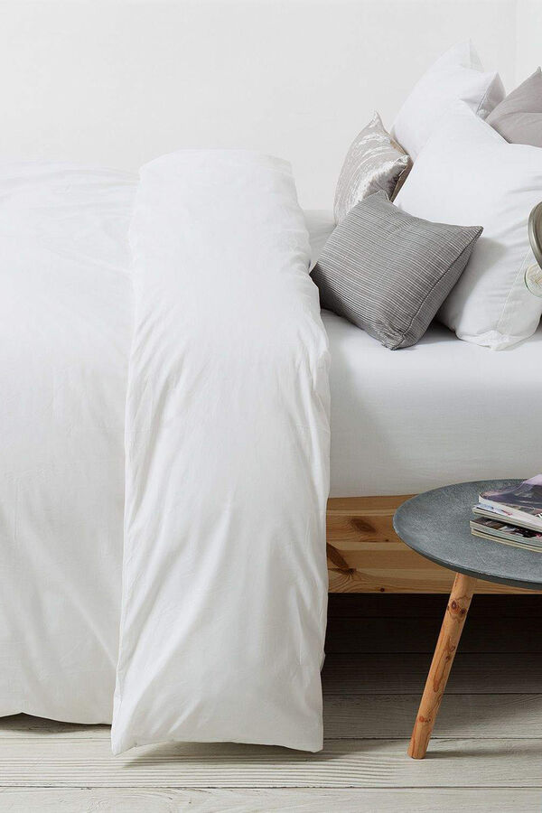 Textura Capa nórdica algodão percal. Cama 150-160 cm. branco