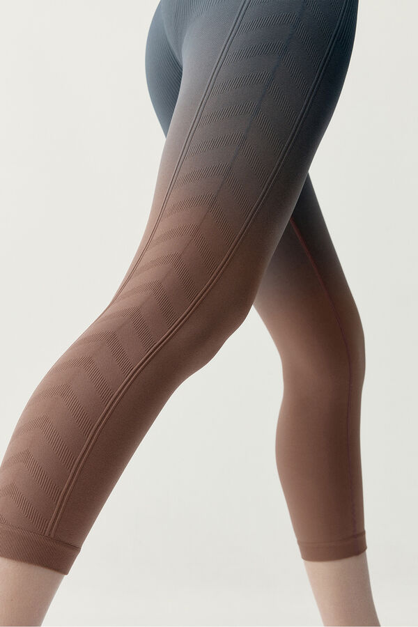 Born Living Yoga Grey and brown sports leggings DIONE green