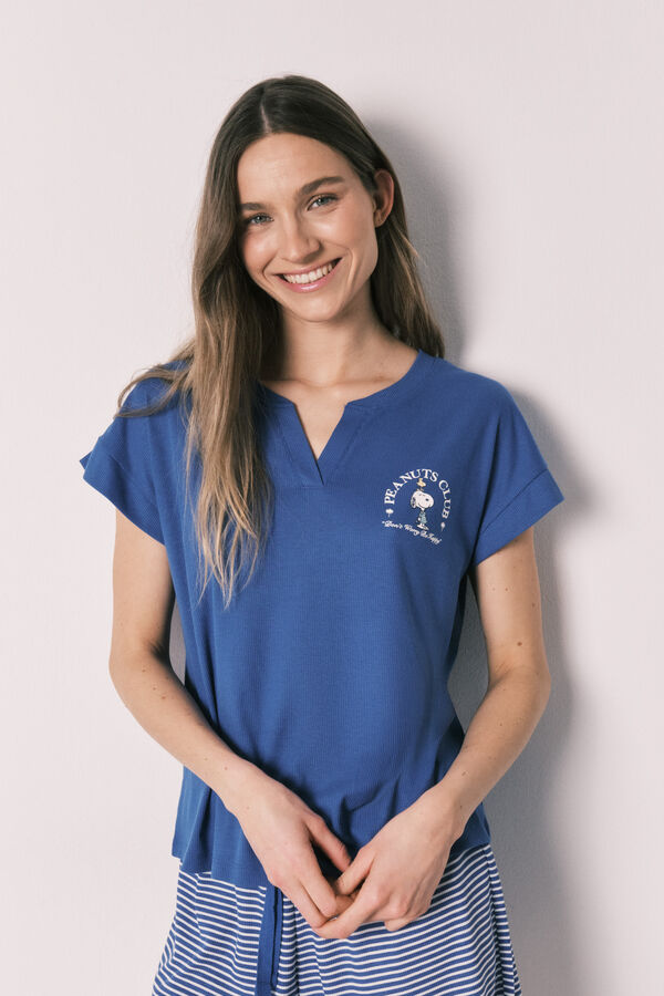 Women'secret Pijama curto Snoopy azul azul