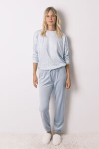 Women'secret Pijama comprido com flores azuis brilhantes