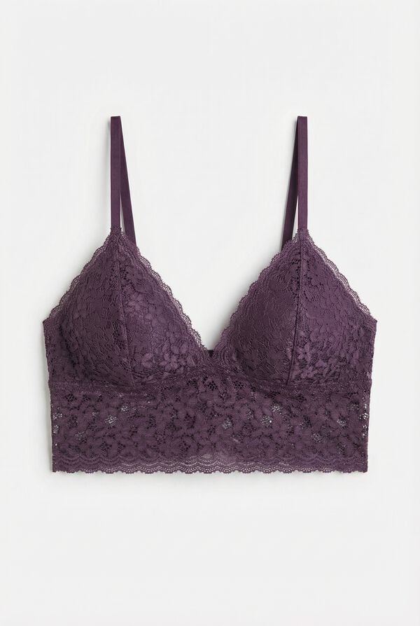 Women'secret Soutien bralette triangular em renda gren&aacute; rosa