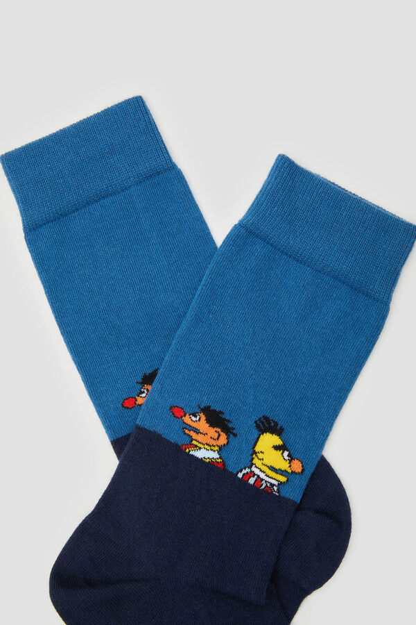 Besocks Calcetines altos Besocks de Barrio Sésamo de algodón orgánico color azul azul