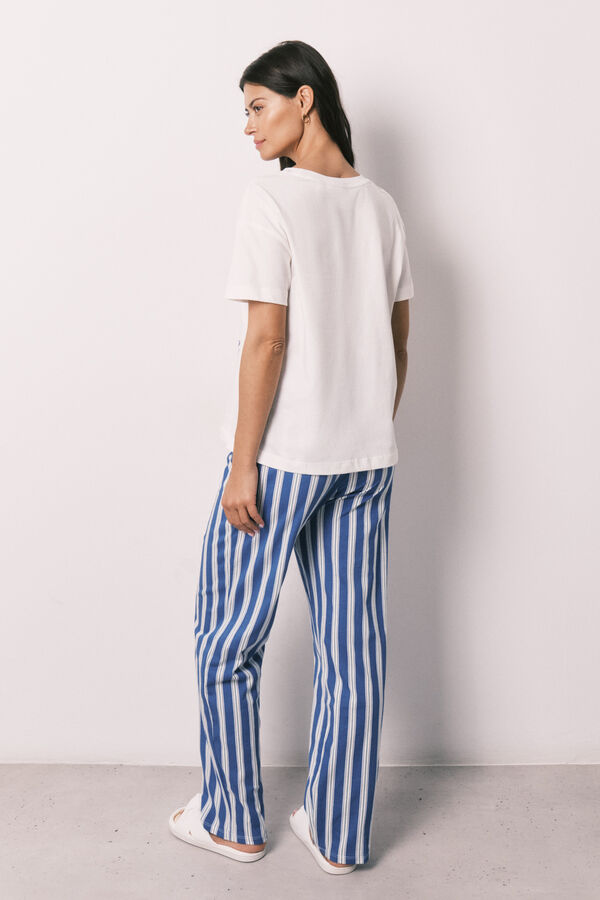 Women'secret Pijama Snoopy manga curta em algod&atilde;o Happy bege