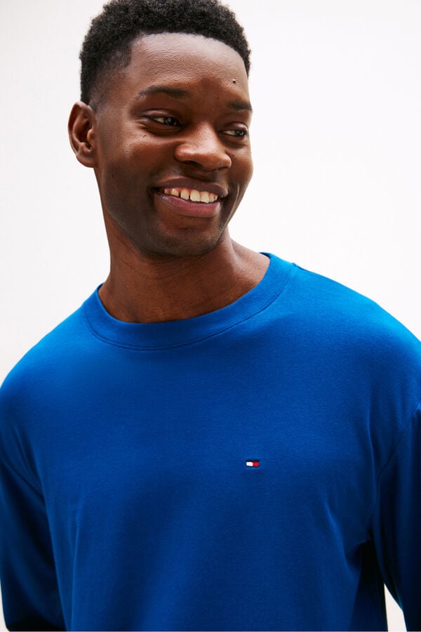 Tommy Hilfiger Pijama largo punto con logo en la cintura azul