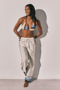 Women'secret Pantal&oacute;n largo fluido rayas marr&oacute;n