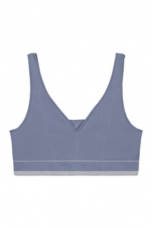 Women'secret Top triangular LOVELY sem costura azul azul