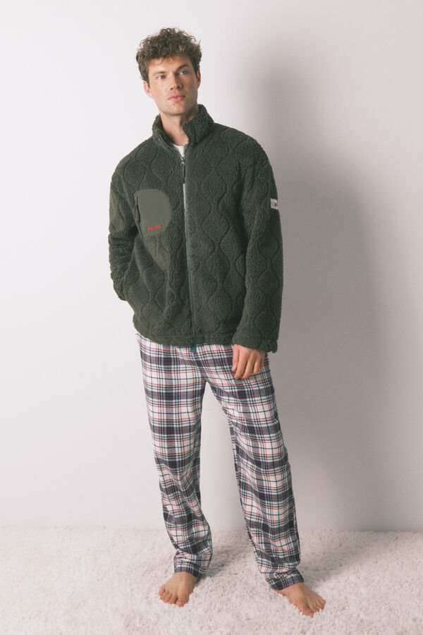 Women'secret Casaco curto/ robe masculino Hotwheels de pelo verde bege