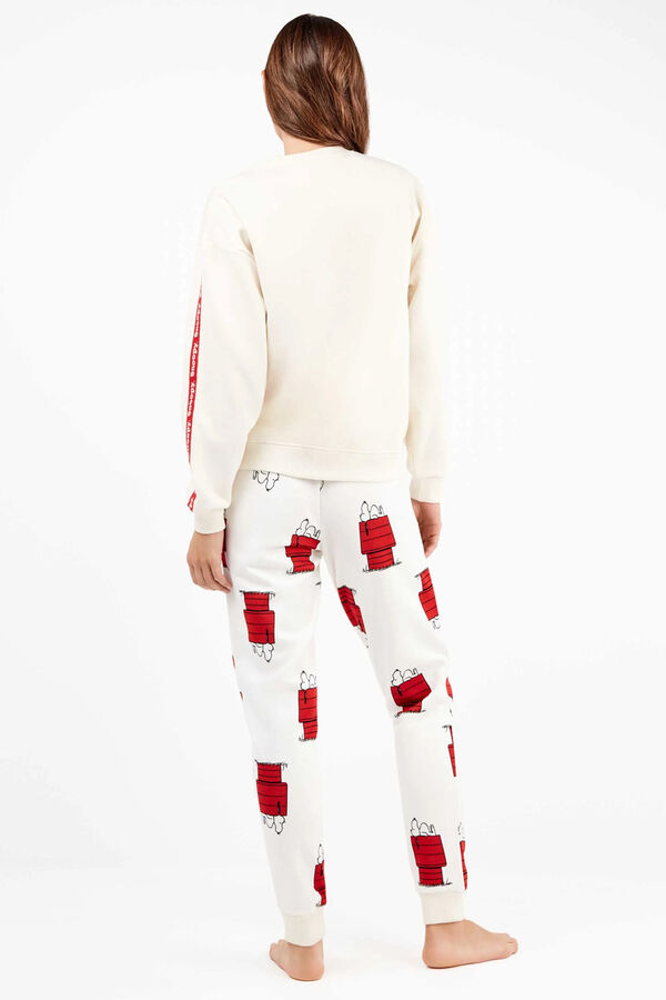 Gisela Conjunto de pijama elástica extramacia da casa Snoopy bege