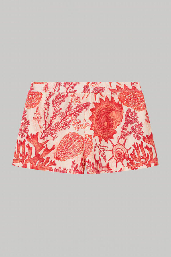 Gisela Coral print pyjamas shorts white