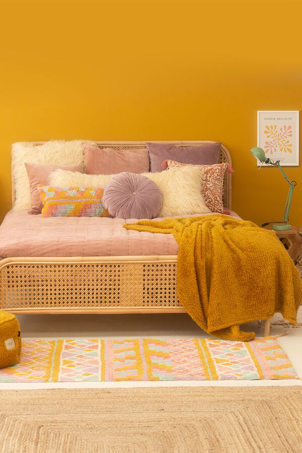 Calma House Tedy xadrez mostarda estampado