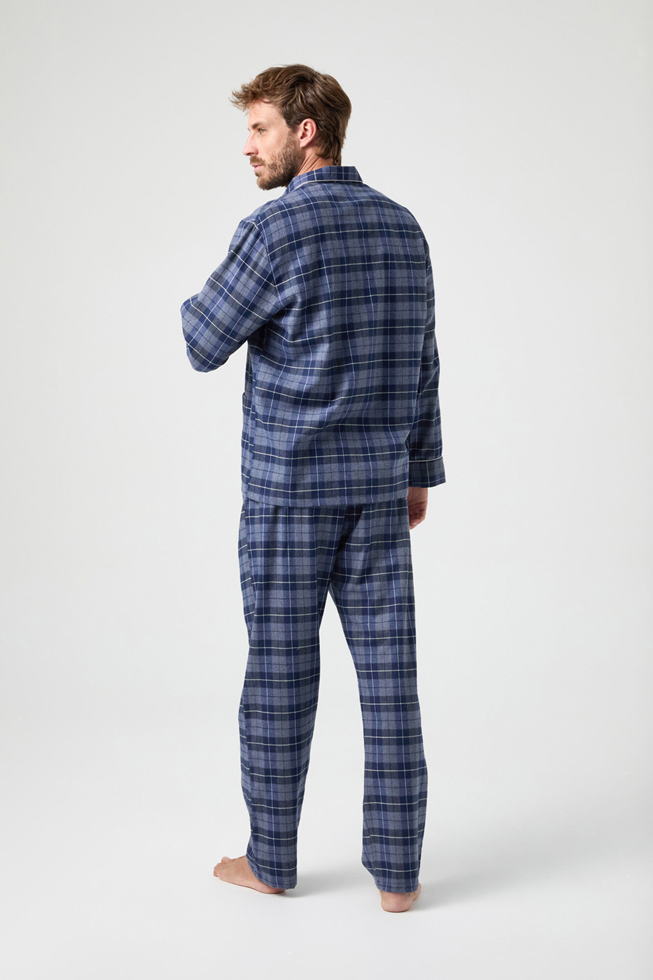 Kiff-Kiff Kiff Kiff Pijama Tipo Viyela Azul Xadrez